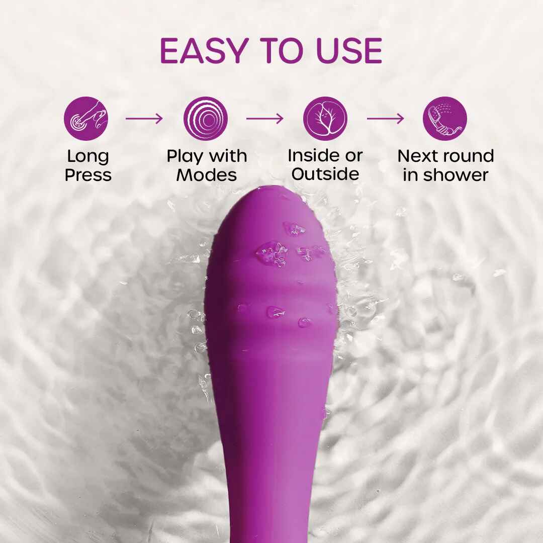 Rechargeable Waterproof Body Massager for Relaxation – Flexible Silicone Personal Massager with 10 Vibration Modes, Quiet Motor & Long Battery Life