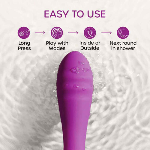 Rechargeable Waterproof Body Massager for Relaxation – Flexible Silicone Personal Massager with 10 Vibration Modes, Quiet Motor & Long Battery Life