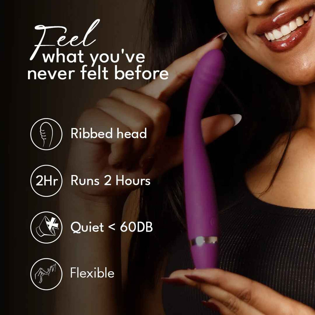 Rechargeable Waterproof Body Massager for Relaxation – Flexible Silicone Personal Massager with 10 Vibration Modes, Quiet Motor & Long Battery Life